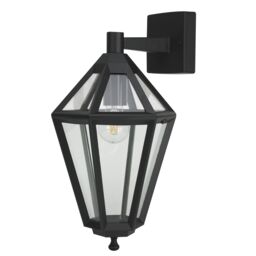 GoodHome Radley Fixed Matt Black Mains-Powered Outdoor Down Wall Light - thumbnail 2