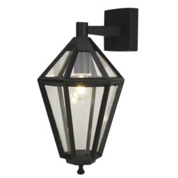 GoodHome Radley Fixed Matt Black Mains-Powered Outdoor Down Wall Light - thumbnail 3