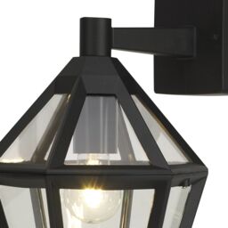 GoodHome Radley Fixed Matt Black Mains-Powered Outdoor Down Wall Light - thumbnail 4