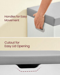 Storage Bench, Padded Seat With Concealed Shoe Organization, Cloud White - thumbnail 5