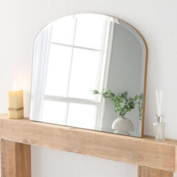 Yearn Minimal Bevelled Mantle Mirror Gold 91(W) X 69Cm(H)