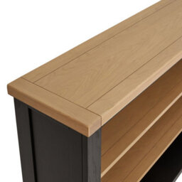 The Furniture Market Cheshire Black Painted Oak Wide Low Bookcase - thumbnail 4