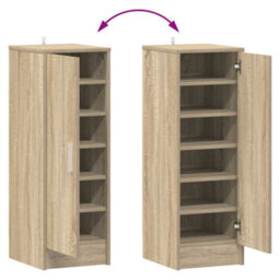 Berkfield Durable Shoe Cabinet Sonoma Oak 32X35X92 Cm Engineered Wood - thumbnail 8