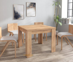 Furneo Modern Dining Table Only Extendable 90-180Cm Oak Effect Golden 01 - thumbnail 1