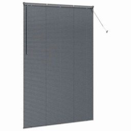 Berkfield Window Blind With Curtains Manual Dark Grey Aluminium - thumbnail 5