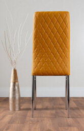 Furniturebox Seattle Scandi Inspired Glass & Black Metal Leg Square Dining Table & 4 Mustard Milan Faux Leather Silver Leg Chairs - thumbnail 7