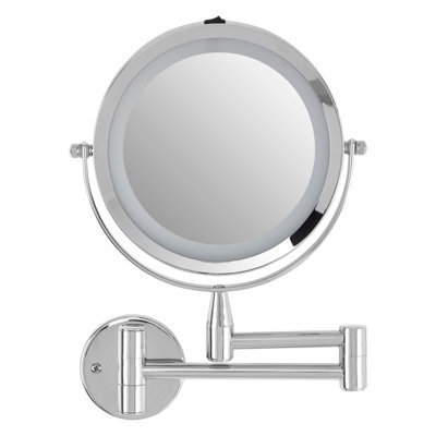 Orsina Wall Mounted Led Mirror, Durable 29X18Cm Chrome Bathroom Mirror, Swivel Design - image 1