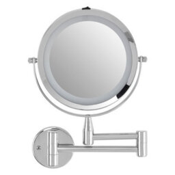 Orsina Wall Mounted Led Mirror, Durable 29X18Cm Chrome Bathroom Mirror, Swivel Design