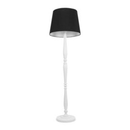 Valuelights Victoria Traditional White Wood Candlestick Floor Lamp With Black Tapered Shade - thumbnail 2