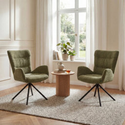 Sonara Modern Swivel Accent Chair Stylish Upholstered Seat Set Of 2 - thumbnail 3