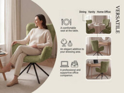 Sonara Modern Swivel Accent Chair Stylish Upholstered Seat Set Of 2 - thumbnail 5