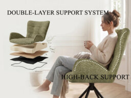 Sonara Modern Swivel Accent Chair Stylish Upholstered Seat Set Of 2 - thumbnail 7