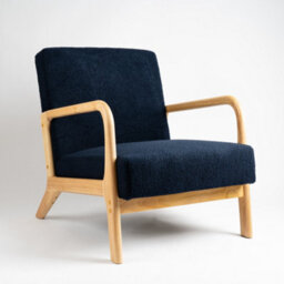 Scottish Everlastings Ltd. Scottish Everlastings Navy Boucle Chair (Curved Arms) - thumbnail 2