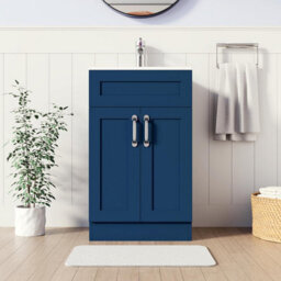 Belofay 500mm Bathroom Vanity Units With Basin With White Ceramic Bathroom Sink Soft Close Hinges & 1 Tap Hole (Crawley Blue) - thumbnail 5