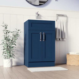 Belofay 500mm Bathroom Vanity Units With Basin With White Ceramic Bathroom Sink Soft Close Hinges & 1 Tap Hole (Crawley Blue) - thumbnail 1
