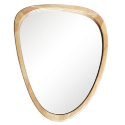 Dibor Contemporary Style Wood Organic Decorative Wall Mirror Bathroom, Bedroom Pebble Mirror H65Cm X W50Cm