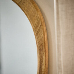 Dibor Contemporary Style Wood Organic Decorative Wall Mirror Bathroom, Bedroom Pebble Mirror H65Cm X W50Cm - thumbnail 5