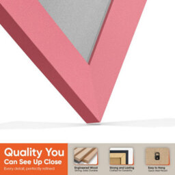 "AK Frames 25X17"" Pink Modern Vinyl Record Frame With Silver Mount For 12 Inch Lp Cover & Disc - Overlapped Design" - thumbnail 3