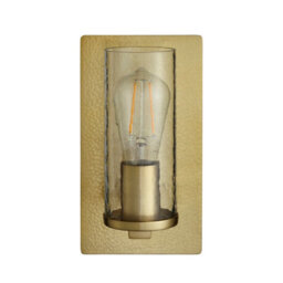 Luminosa Lighting Luminosa Palermo Wall Lamp Hammered Brass Plate, Textured Clear Glass - thumbnail 7