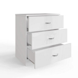 High Gloss 3 Drawer Bedside Chest Modern Bedroom Unit - thumbnail 3