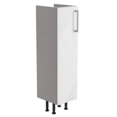 Ennis Slim Gloss White Modern Freestanding Bathroom & Wet Room Base Unit (W)195mm (H)820mm - image 1