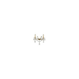 Ideal Lux Luminosa Florian 2 Light Indoor Candle Wall Light Gold With Clear Glass And Crystals, E14