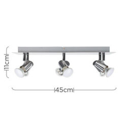 Valuelights Consul Modern Rectangular Silver Chrome 6 Way Adjustable Gu10 Ceiling Spotlight - thumbnail 7