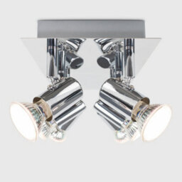 Valuelights Consul Modern Rectangular Silver Chrome 6 Way Adjustable Gu10 Ceiling Spotlight - thumbnail 3