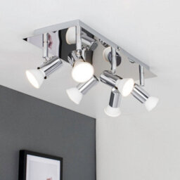 Valuelights Consul Modern Rectangular Silver Chrome 6 Way Adjustable Gu10 Ceiling Spotlight - thumbnail 5