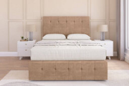 "Sloomy Cambridge Sand Naples Divan Bed Set 2 Drawers Left Side - 54"" Floor Standing & 12"" Footboard 3' Single" - thumbnail 1