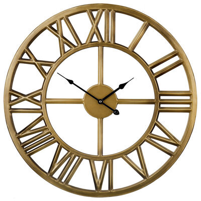 Beliani Wall Clock Nottwil 61 Cm Metal Gold - image 1