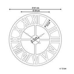 Beliani Wall Clock Nottwil 61 Cm Metal Gold - thumbnail 3