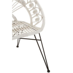 Orsina White Natural Rattan Chair, Easy To Clean Outdoor Chair, Backrest Rattan Armchair - thumbnail 6
