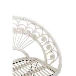 Orsina White Natural Rattan Chair, Easy To Clean Outdoor Chair, Backrest Rattan Armchair - thumbnail 5