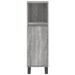 Berkfield 3 Piece Bathroom Furniture Set Grey Sonoma Engineered Wood - thumbnail 8