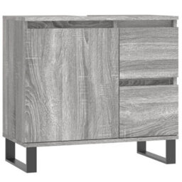 Berkfield 3 Piece Bathroom Furniture Set Grey Sonoma Engineered Wood - thumbnail 9