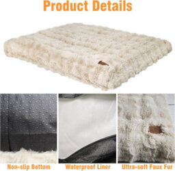 Bingopaw 90Cm Dog Bed Pet Calming Cushion Mat Washable Soft Warm Plush Mattress, Khaki Beige - thumbnail 5