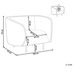 Beliani Minimalist Armchair Loen Boucle White - thumbnail 3