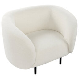 Beliani Minimalist Armchair Loen Boucle White - thumbnail 8