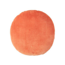 Homescapes Burnt Orange Velvet Cushion, 40 Cm Round - thumbnail 1