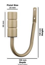 A.unique Home Pair Of Plain Barrel Metal Holdbacks With Fittings - Matte Gold - thumbnail 2