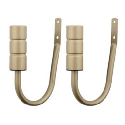 A.unique Home Pair Of Plain Barrel Metal Holdbacks With Fittings - Matte Gold - thumbnail 3