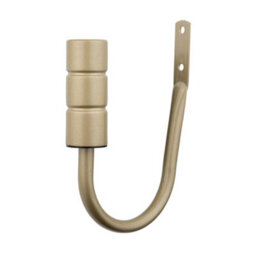 A.unique Home Pair Of Plain Barrel Metal Holdbacks With Fittings - Matte Gold - thumbnail 1