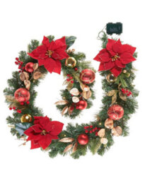 WeRChristmas 12Ft Pre Lit Natural Fir Christmas Garland Ideal For Mantels Staircases And Feature Walls - thumbnail 1