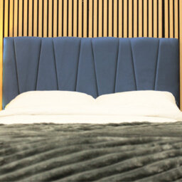 "Urban Textures - Vallor Luxury 26"" High Velvet Fabric Upholstered Headboard - Navy"