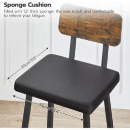 Bar Stools Set Of 2 Pu Upholstered Breakfast Bar Chairs Barstools - thumbnail 5