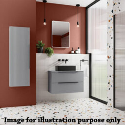 Hudson Reed Fluted Wall Hung 2-Drawer Vanity Unit & Grey Worktop, Counter Top Vanity Unit In Satin Grey, 800mm - thumbnail 2
