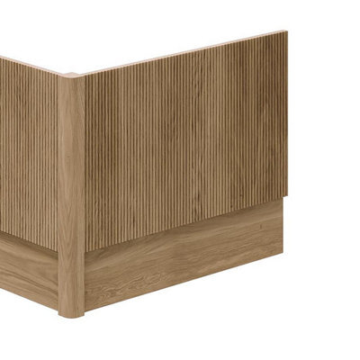Plum&clay Harper Ribbed Oak Effect End Bath Panel 800mm Adjustable 480-660mm (Includes Corner Post) - image 1