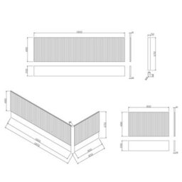 Plum&clay Harper Ribbed Oak Effect End Bath Panel 800mm Adjustable 480-660mm (Includes Corner Post) - thumbnail 6