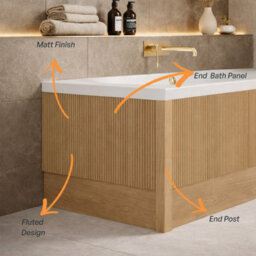 Plum&clay Harper Ribbed Oak Effect End Bath Panel 800mm Adjustable 480-660mm (Includes Corner Post) - thumbnail 3